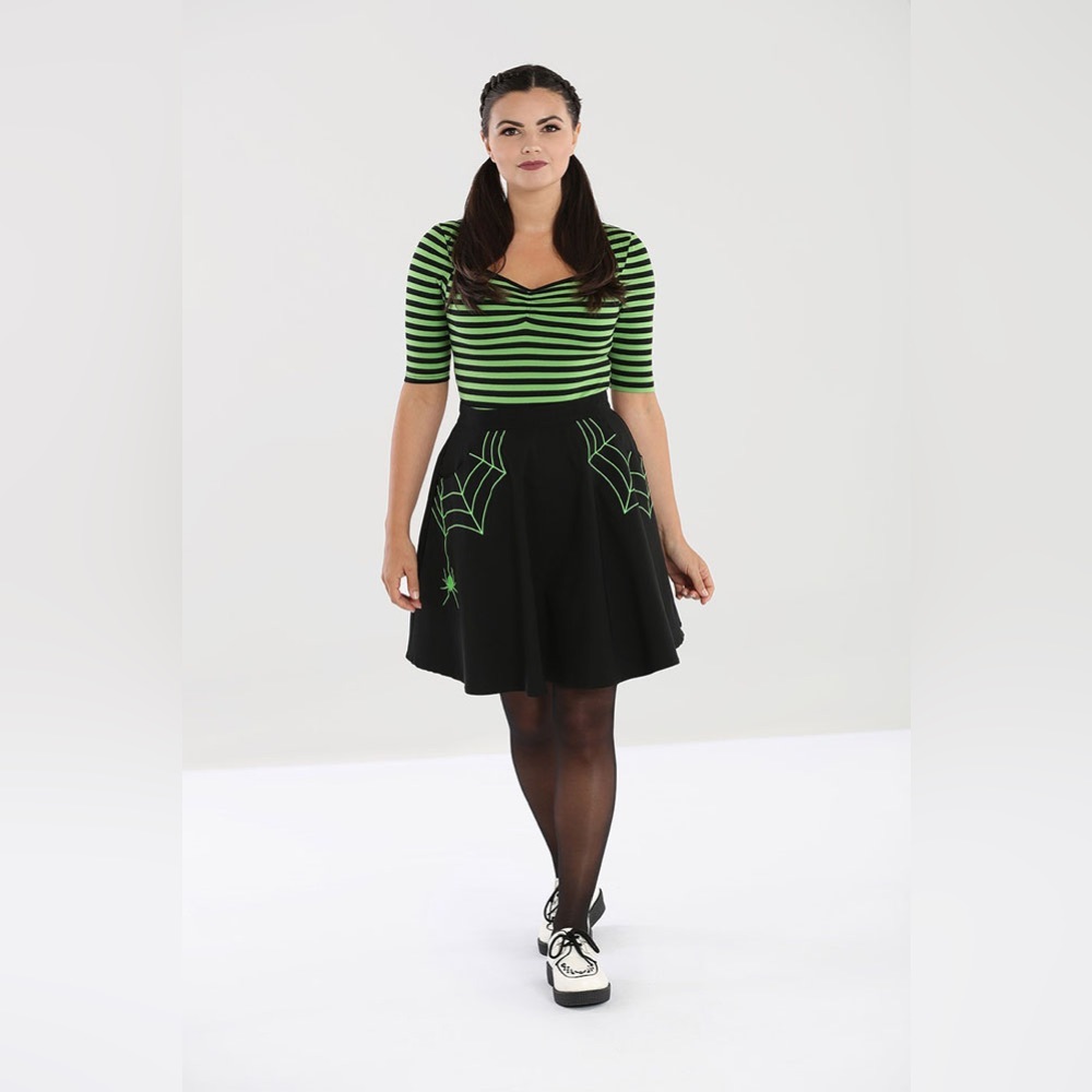 Hellbunny 4X Halloween Miss Muffet Skirt